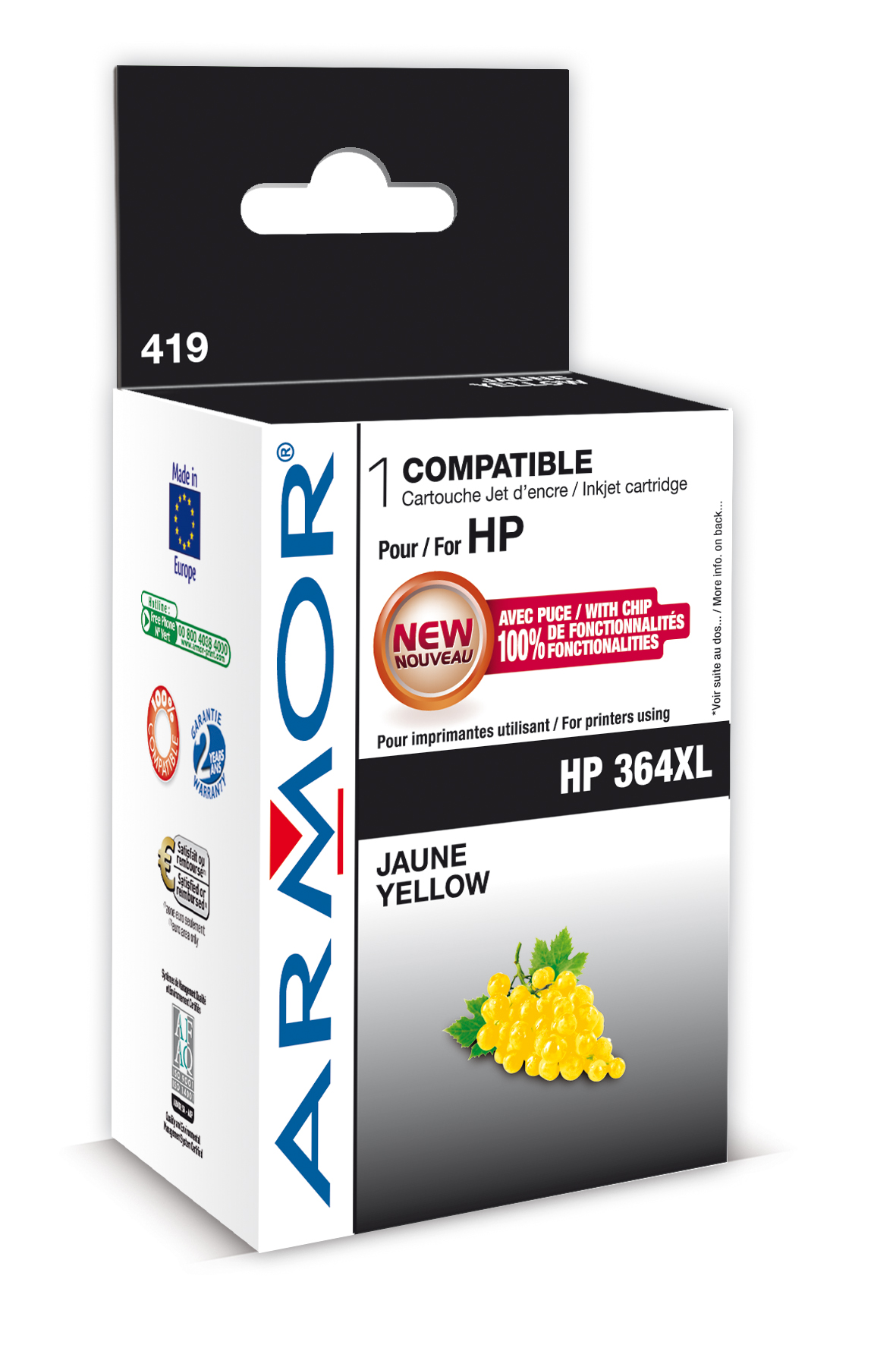 ARMOR cartridge pro HP Photosmart B8550 yellow, 12ml, No.364XL (CB325EE) K12575