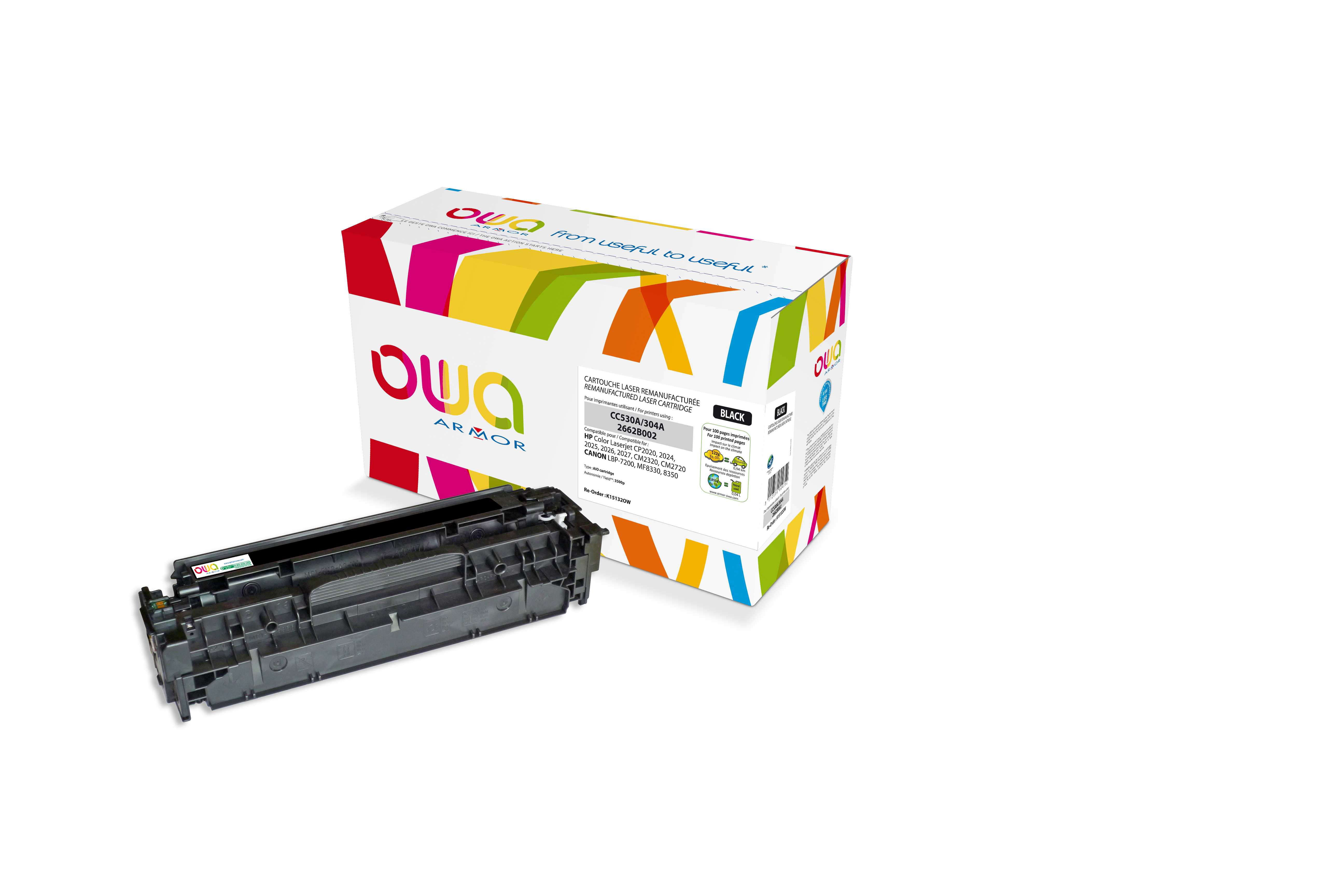 ARMOR toner pre Color laserjet CP2020, CP2025, CM2320, CM2720 black (CC530A) 3 500 strán K15132