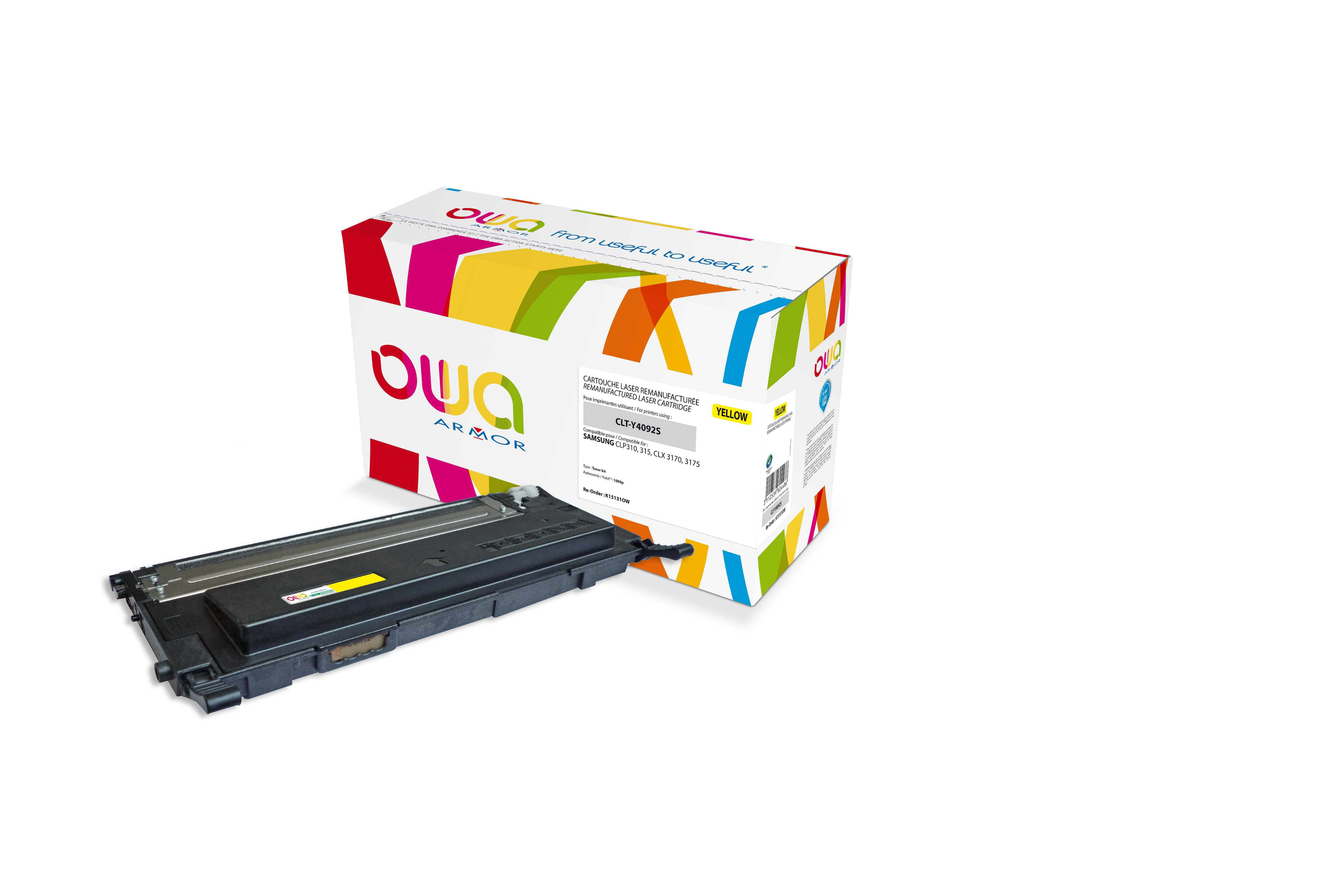 ARMOR toner pre SAMSUNG CLP 310, 315, CLX 3170,3175, CLTY4092S,yellow, 1000 strán K15131
