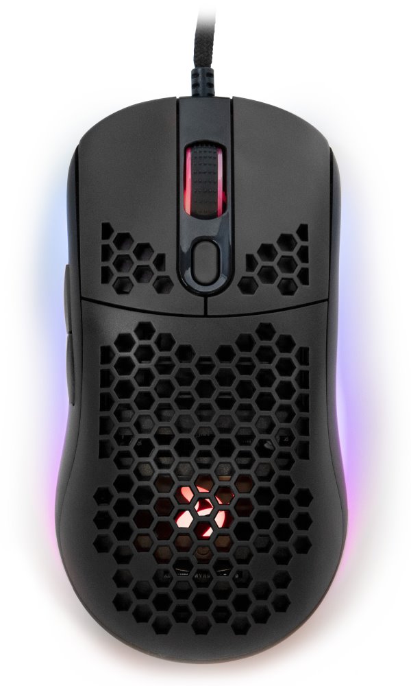 AROZZI herní myš FAVO Ultra Light Black/ drátová/ 16.000 dpi/ USB/ 7 tlačítek/ RGB/ černá AZ-FAVO-BK
