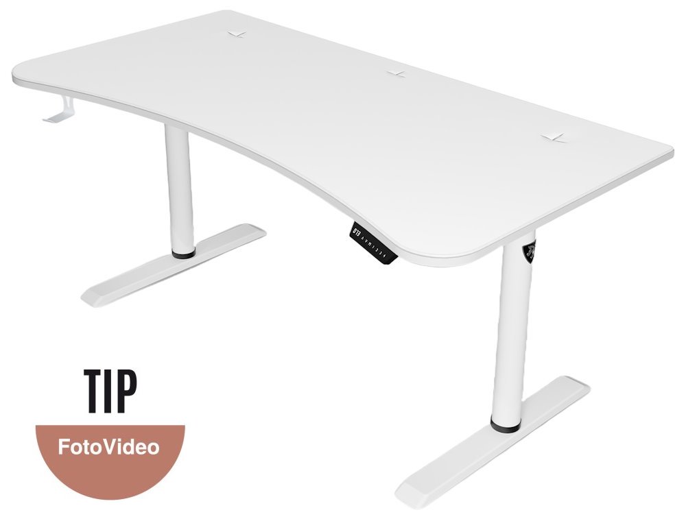 AROZZI herní stůl ARENA MOTO WHITE/ motorizovaný/ nastavení výšky 72 - 118 cm/ bílý AZ-ARENA-MOTO-WT