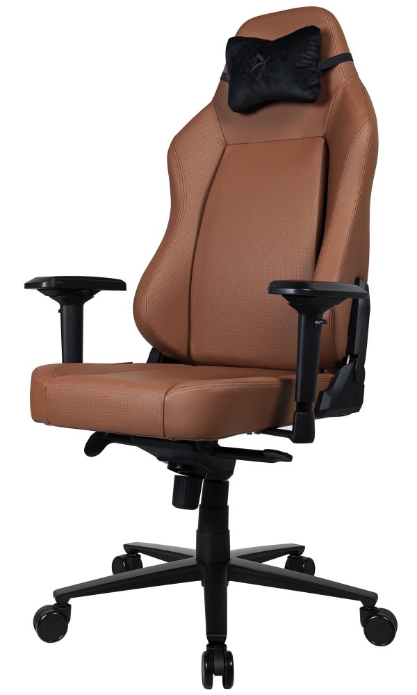 AROZZI herní židle PRIMO Full Premium Leather Brown/ 100% přírodní italská kůže/ hnědá PRIMO-PREM-BWN