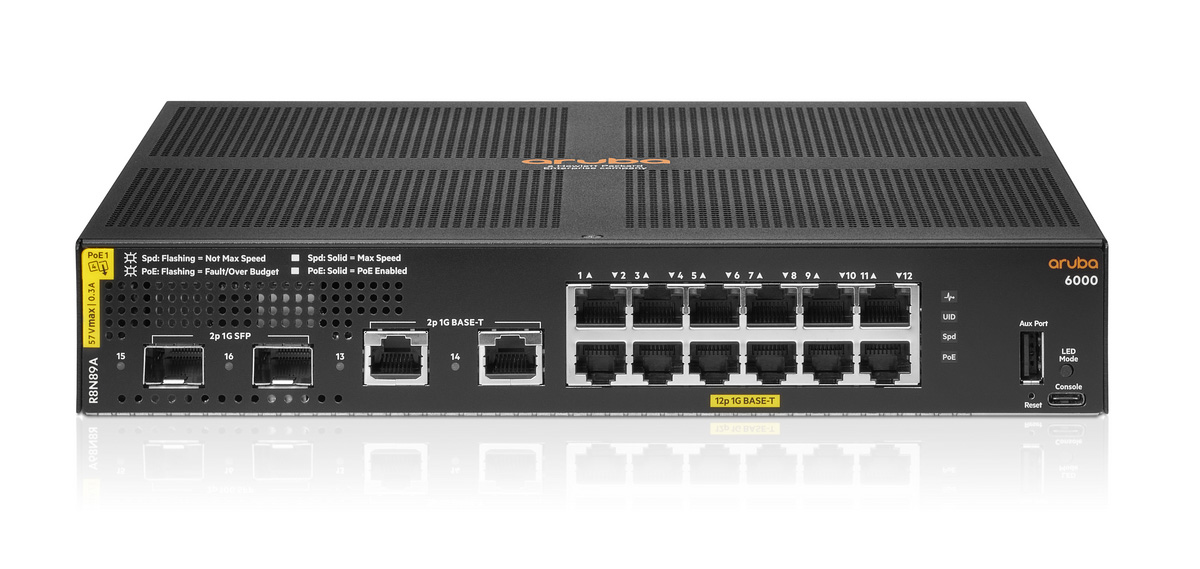 Aruba 6000 12G CL4 2SFP 139W Swch R8N89A#ABB