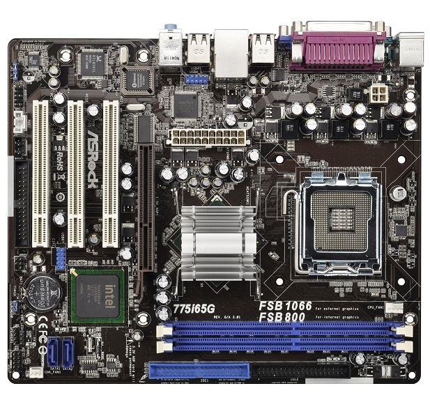 ASRock 775I65G R3.0, 775, 865G/ICH5, 2xDDR, SATA2, IDE, LAN, VGA, COM,LPT, PCI, AGP, 5.1, mATX