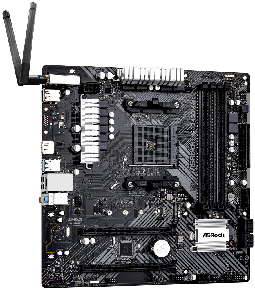 ASRock B450M/AC R2.0 / AMD B450 / AM4 / 4x DDR4 DIMM / M.2 / HDMI / WiFi / mATX 90-MXBEF0-A0UAYZ