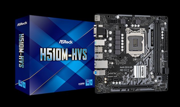 ASROCK H510M-HVS (intel 1200, 2xDDR4 3200MHz, 4xSATA3, VGA+HDMI, 1xGLAN, mATX)