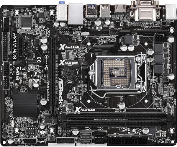 ASRock H81M-HDS, H81, DualDDR3-1600, SATA3, 1600, HDMI, mATX