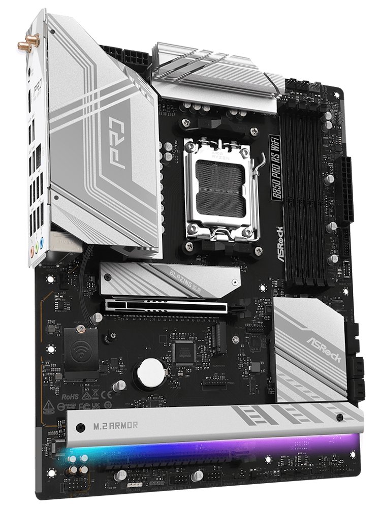 ASRock MB Sc AM5 B850 Pro RS WiFi, AMD B850, 4xDDR5, 1xUSB-C, HDMI, WiFi, ATX