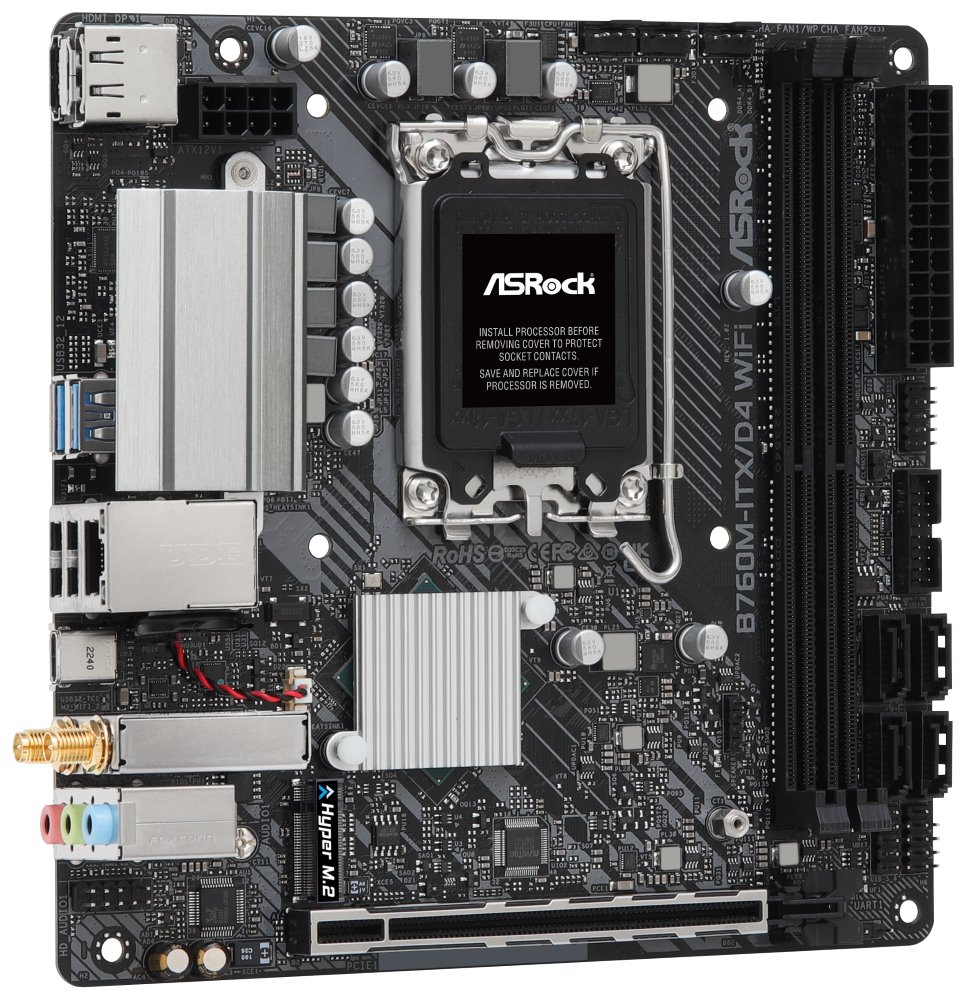 ASRock MB Sc LGA1700 B760M-ITX/D4 WiFi, Intel B760, 2xDDR4, 1xDP, 1xHDMI, mATX