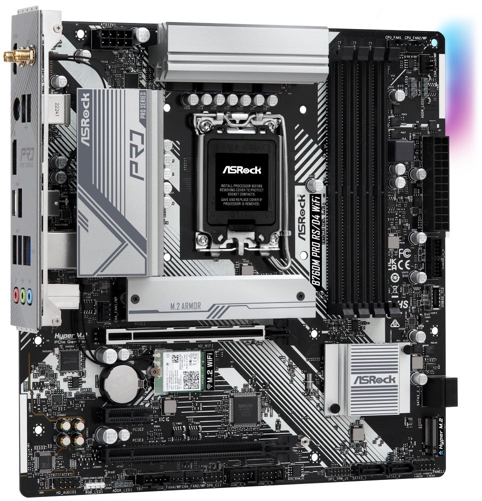 ASRock MB Sc LGA1700 B760M PRO RS/D4 WIFI, Intel B760, 4xDDR4, 1xDP, 1xHDMI, WI-FI, mATX