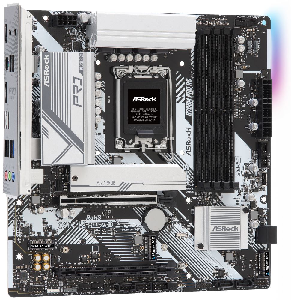 ASRock MB Sc LGA1700 B760M PRO RS, Intel B760, 4xDDR5, 1xDP, 1xHDMI, mATX