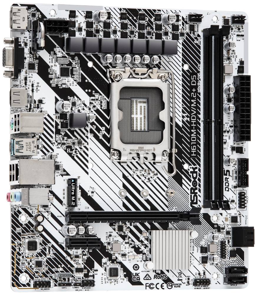ASRock MB Sc LGA1700 H610M-HDV/M.2+ D5, Intel H610, 2xDDR5, 1xDP, 1xHDMI, 1xVGA, mATX