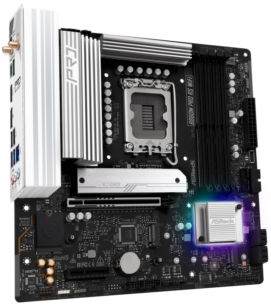 ASRock MB Sc LGA1851 B860M Pro RS WiFi, Intel B860, 4xDDR5, 1xDP, 1xHDMI, WiFi, mATX
