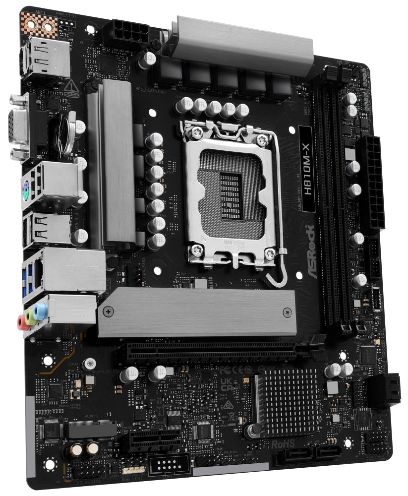 ASRock MB Sc LGA1851 H810M-X, Intel H810, 2xDDR5, 1xDP, 1xHDMI, 1xVGA, mATX