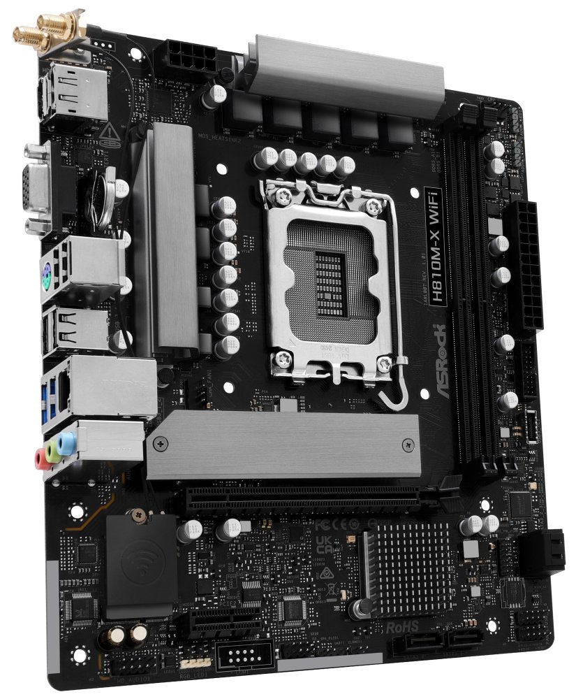 ASRock MB Sc LGA1851 H810M-X WIFI, Intel H810, 2xDDR5, 1xDP, 1xHDMI, 1xVGA, WiFi, mATX