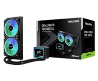 ASROCK Vodní chladič Challenger 240 Digital, 2x120mm, ARGB, LGA1851, AM5, černá 90-ACLA24-BAAGA6