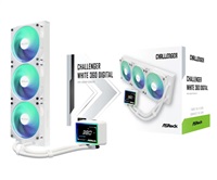 ASROCK Vodní chladič Challenger White 360 Digital, 3x120mm, ARGB, LGA1851, AM5, bílá 90-ACLA36-WAAGA6