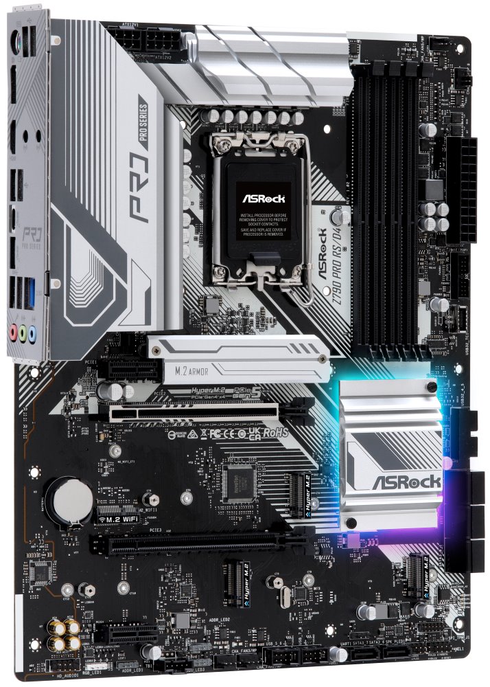 ASROCK Z790 PRO RS/D4 (intel 1700 12+13gen, 4xDDR4 5333MHz, 8xSATA3, 4x M.2, HDMI+DPort +eDP, 1xGLAN, ATX)
