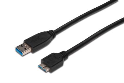 ASSMANN USB 3.0 SuperSpeed Connection Cable USB A M(plug)/microUSB B M(plug) 1m AK-300116-010-S