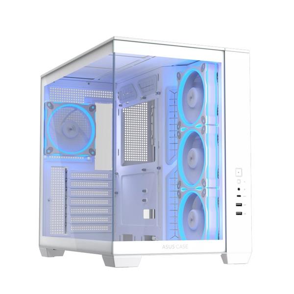ASUS A32 PLUS WHITE ARGB TG skrinka ATX biela 4x ARGB fan 90DC00S3-B19000