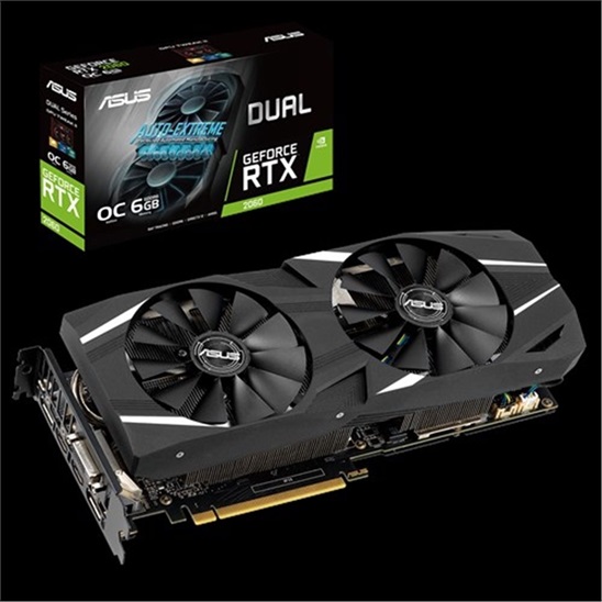 ASUS GeForce DUAL-RTX2060-O6G / 6GB GDDR6 / DVI-D / 2x HDMI / 2x DP / Aktivní 90YV0CM1-M0NA00