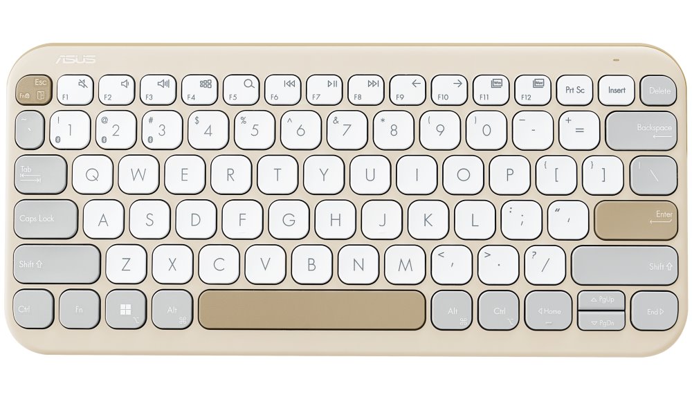 ASUS klávesnice KW100 Oat Milk - bezdrátová/bluetooth/CZ/SK/zelená 90XB0880-BKB0V0