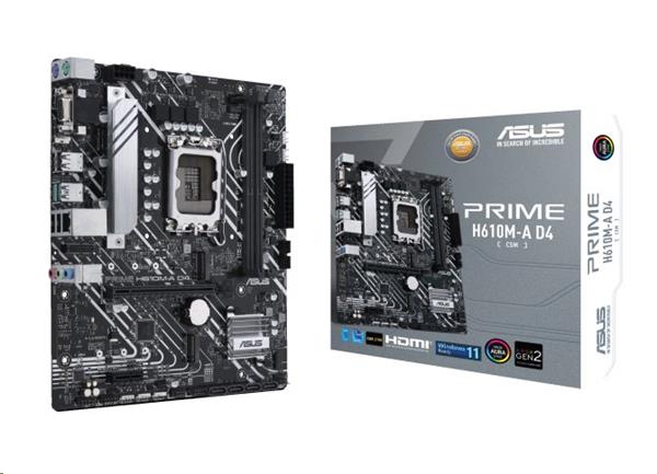 ASUS MB Sc LGA1700 PRIME H610M-A DDR4-CSM, Intel H610, 2xDDR4, 1xDP, 1xHDMI, 1xVGA, mATX 90MB19P0-M0EAYC