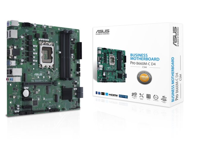 ASUS MB Sc LGA1700 PRO B660M-C D4-CSM, Intel B660, 4xDDR4, 2xDP, 1xHDMI, 1xVGA, mATX 90MB19B0-M1EAYC