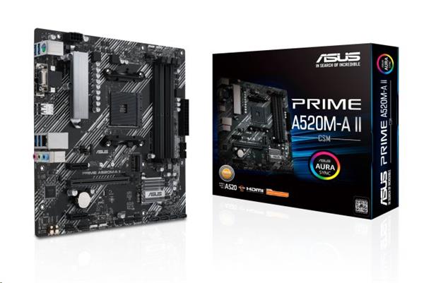 ASUS PRIME A520M-A II/CSM soc.AM4 A520 DDR4 mATX M.2 D-Sub HDMI DP 90MB17H0-M0EAYC