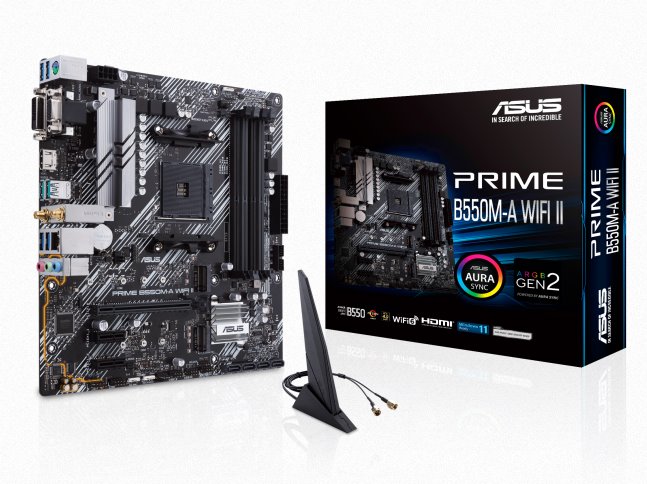ASUS PRIME B550M-A WIFI-II soc.AM4 B550 DDR4 mATX M.2 D-Sub DVI HDMI WF BT 90MB19X0-M0EAY0