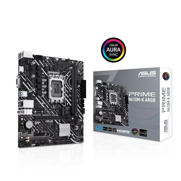 ASUS PRIME H610M-K ARGB soc 1700 H610 DDR5 mATX M.2 HDMI D-Sub 90MB1G90-M0EAY0