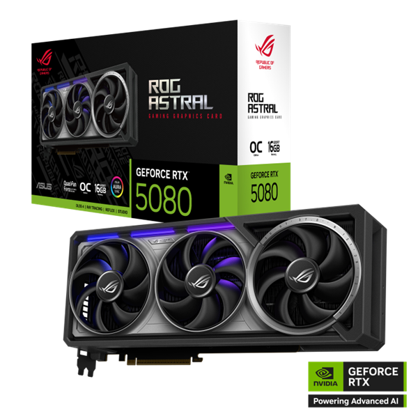 ASUS ROG ASTRAL RTX5080 OC GAMING 16GB/256-bit GDDR7 2xHDMI 3xDP 90YV0LV0-M0NA00