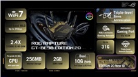 ASUS ROG Rapture GT-BE98 EDITION 20 Gaming Router, WiFi 7, Dual 10G Ports, AURA RGB, AiMesh 90IG08F0-MO9A3V