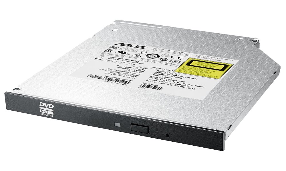 ASUS SDRW-08U1MT/BLK/B/GEN ASUS Internal DRW 08U1MT, ultra slim 9.5mm, 8x, SATA, bulk čierna 90DD027X-B10000