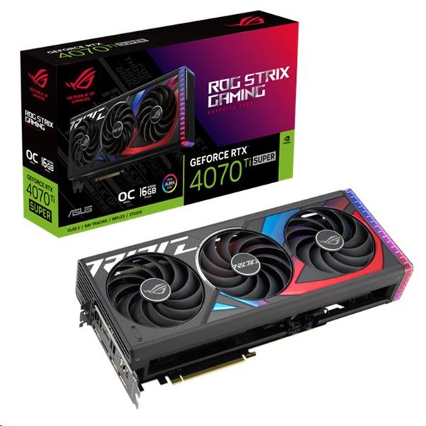 ASUS VGA NVIDIA GeForce ROG Strix RTX 4070 Ti SUPER 16GB GDDR6X OC, RTX 4070 Ti SUPER, 16GB GDDR6X, 3xDP 90YV0KG0-M0NA00