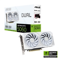 ASUS VGA NVIDIA GeForce RTX 5060 DUAL 8G WHITE, 8GB GDDR7, 3xDP, 1xHDMI 90YV0N16-M0NA00