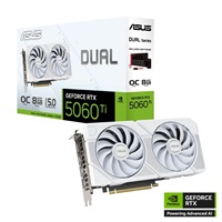 ASUS VGA NVIDIA GeForce RTX 5060 Ti DUAL OC 8G WHITE, 16GB GDDR7, 3xDP, 1xHDMI 90YV0MP5-M0NA00