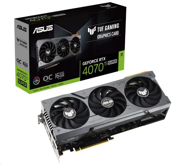 ASUS VGA NVIDIA GeForce TUF Gaming RTX 4070 Ti SUPER 16GB GDDR6X OC, RTX 4070 Ti SUPER, 16GB GDDR6X, 3xD 90YV0KF0-M0NA00