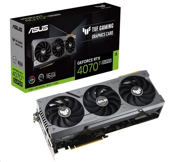 ASUS VGA NVIDIA GeForce TUF Gaming RTX 4070 Ti SUPER 16GB GDDR6X, RTX 4070 Ti SUPER, 16GB GDDR6X, 3xDP, 90YV0KF1-M0NA00