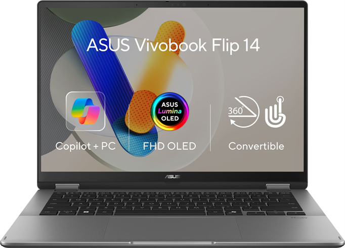 ASUS Vivobook Flip 14/Core U7-256V/16GB/1TB SSD/Intel UMA/14" OLED /Win11Home/Gray TP3407SA-OLED021W
