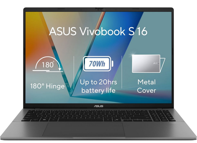 ASUS Vivobook S16/Core U5-225H/16GB/1TB SSD/16" WUXGA/Intel Arc/Win11Home/Gray S3607CA-RP064W