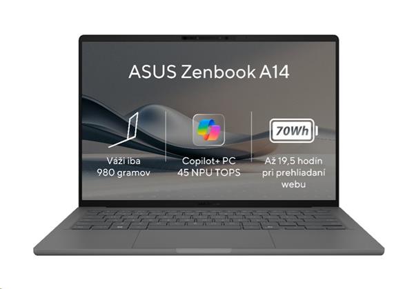 ASUS Zenbook 14 UX3407RA-OLED026X, X1E 78 100, 14.0˝ 1920x1200 WUXGA, UMA, 32GB, SSD 1TB, W11Pro, 45TOPS