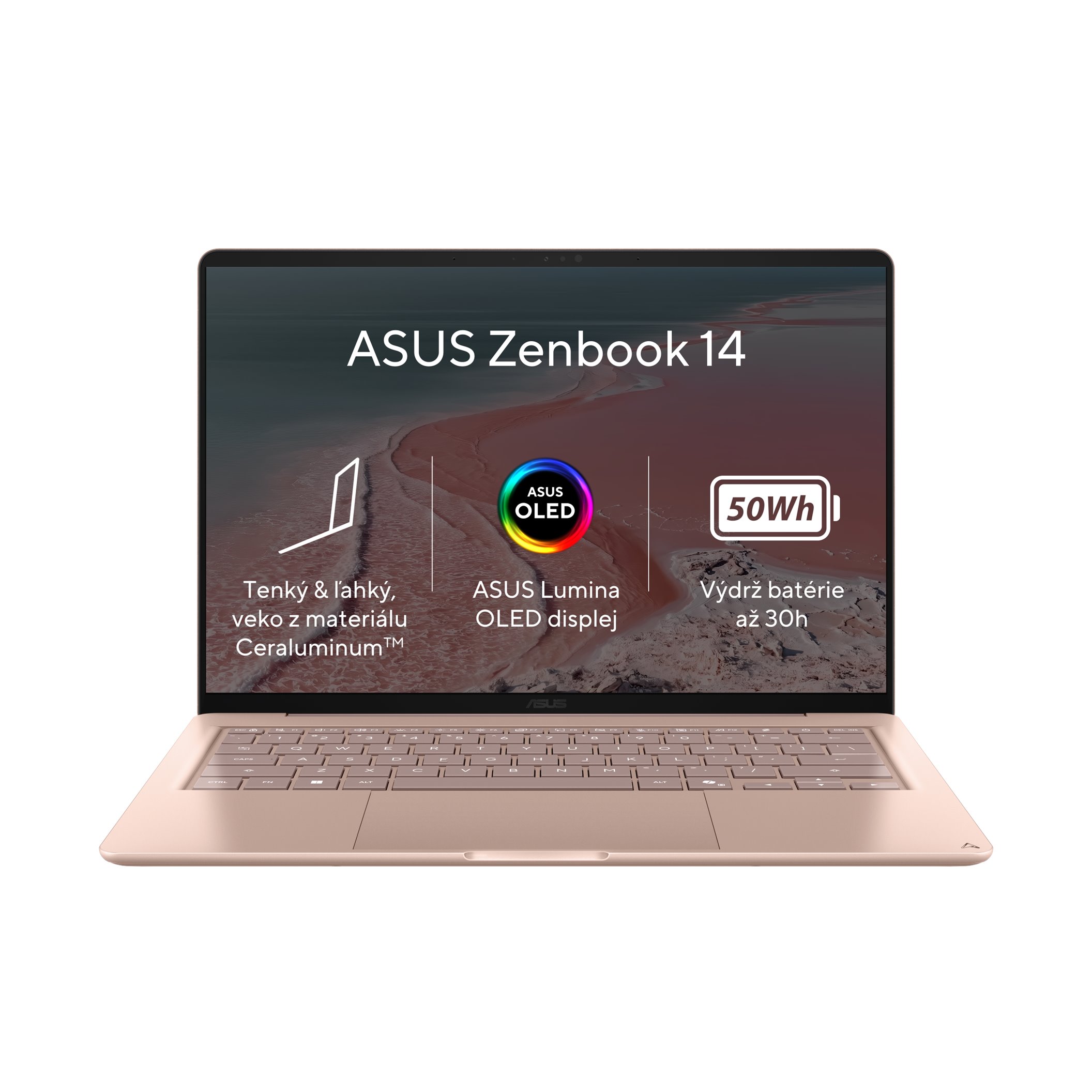 ASUS Zenbook 14/X1-26-100/8GB/256GB SSD/Qualcomm UMA/14" WUXGA/Win11Home/Coral UX3480QA-OLED206W
