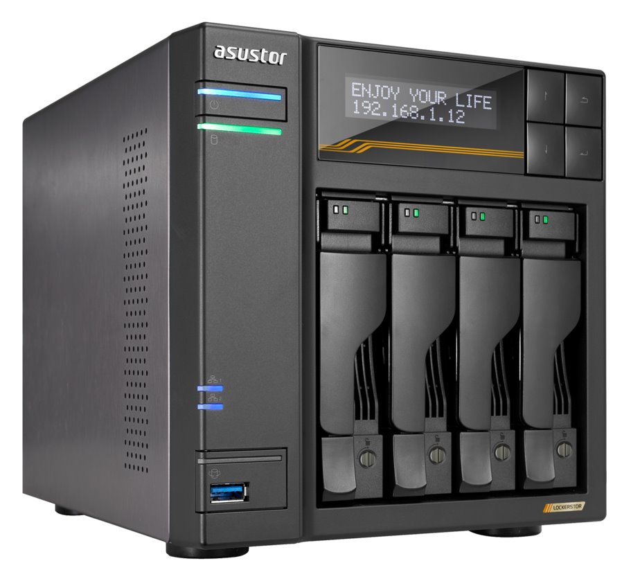 Asustor Lockerstor 4 Gen3 AS6804T 4x 2,5"/3,5" SATA III/ 16GB RAM/ Dual 10GbE/ 4x M.2 SSD