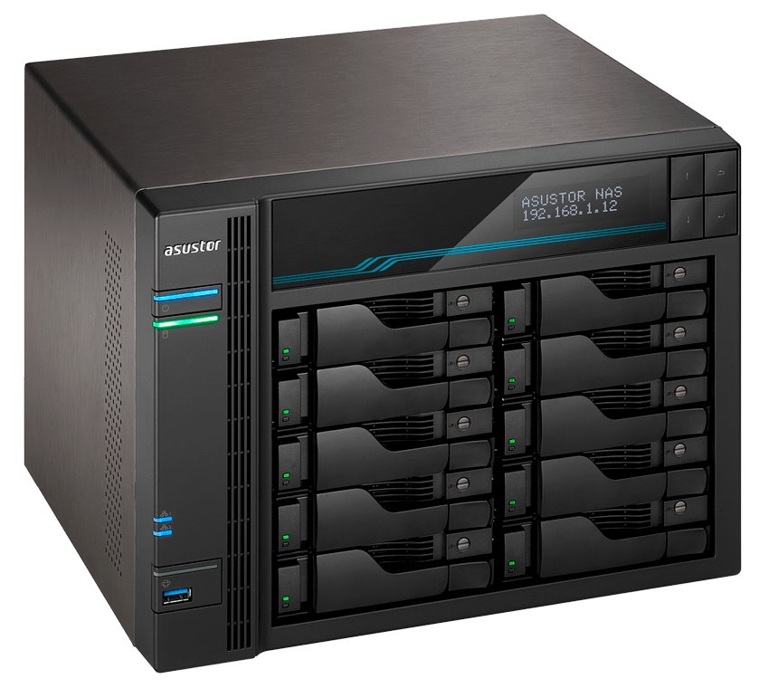 Asustor NAS AS6510T / 10x 2.5”/3.5” SATA III, 2x M.2/ Intel ATOM C3538 2.1 GHz/ 8GB/ 2x 10 GbE + 2x 2.5 GbE/ 2x USB 3.2