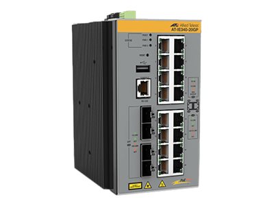 AT-IE340-20GP-80, L3 Industrial Ethernet Switch 16x 10/10