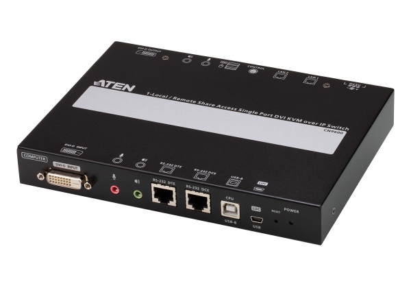 ATEN 1-Local/Remote Share Access Single Port DVI KVM over IP Switch CN9600-AT-G