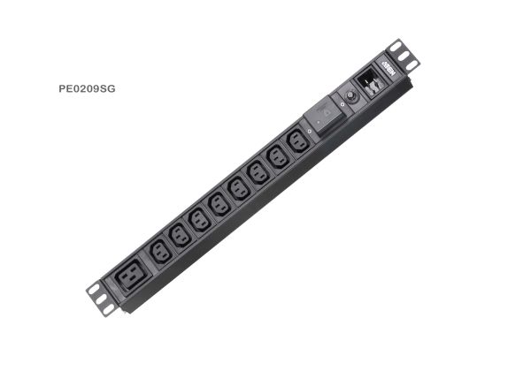 Aten 19" napájecí panel, 8x C13 + 1x C19, přepěťová ochrana, vstup C20, + kabel 3m