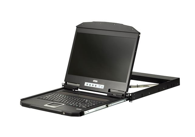 ATEN 1U Ultra Short Depth Single Rail WideScreen LCD Console (USB / VGA) CL3100NX-ATA-AG