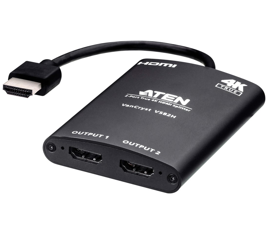 ATEN 2 port HDMI 2.0 splitter 1-2 True 4K@60Hz,HDR VS-82H